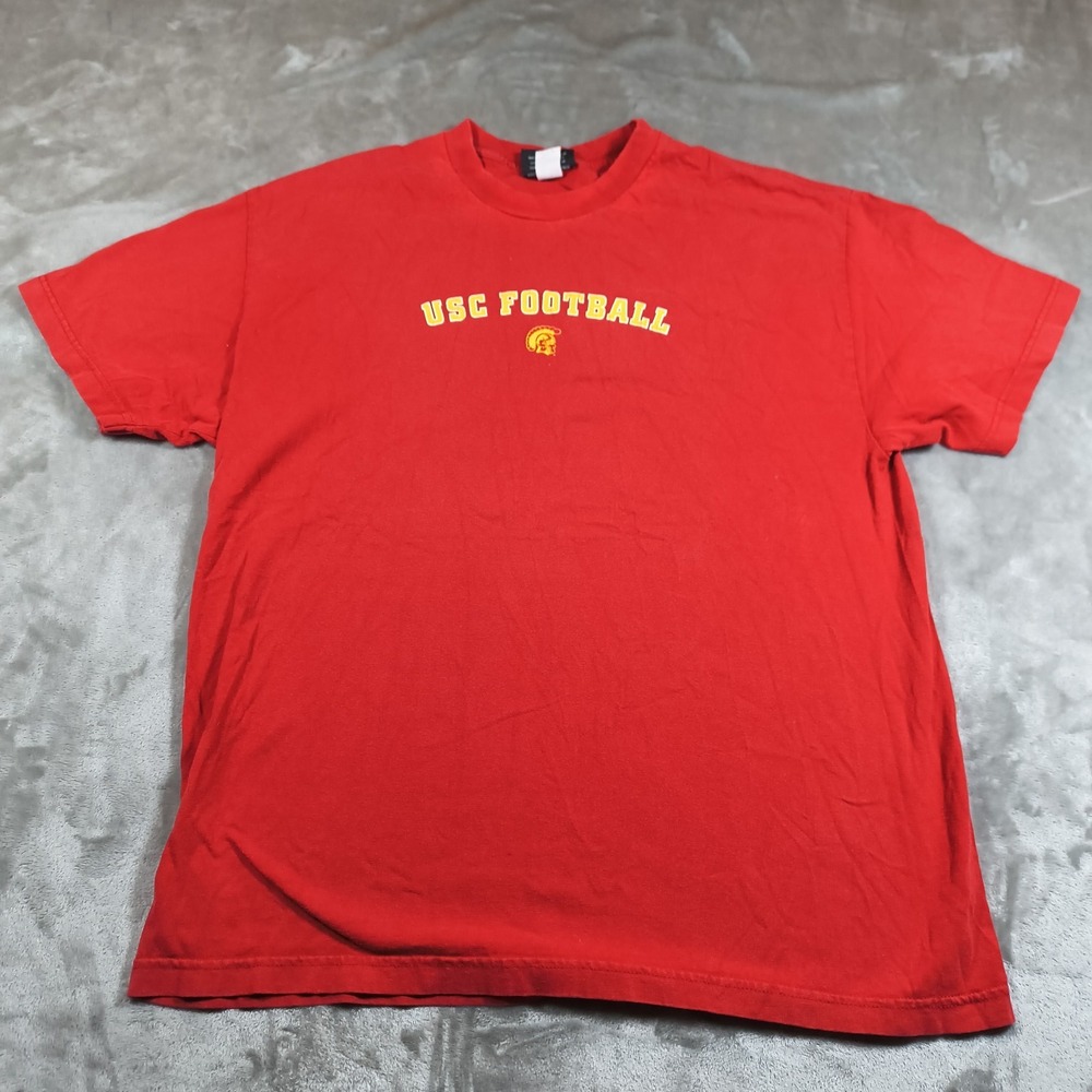 Vintage USC Trojans Shirt Mens XL Red Football Short Sleeve 90s Y2K NCAA